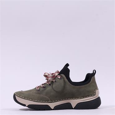 Rieker Laced Comfort Shoe - Green